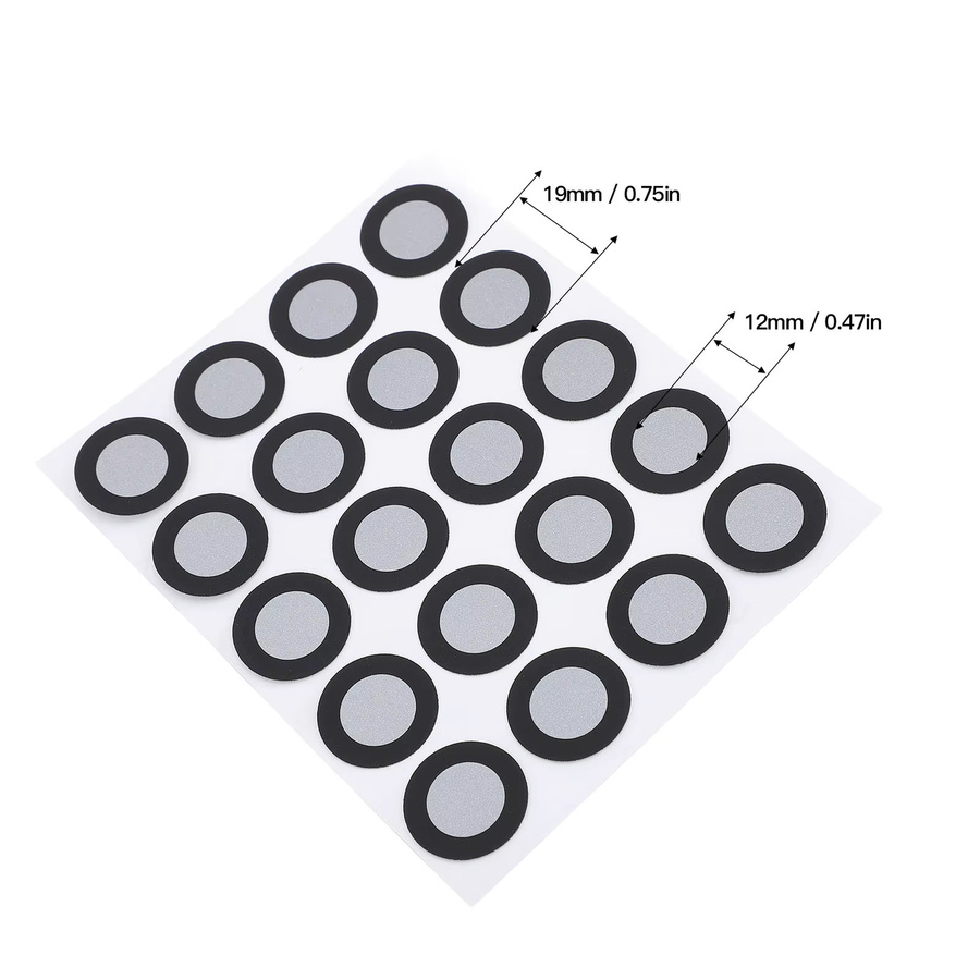 200 Stück 3D-Scanmarker in Schwarz, diffuse Reflexionsmarkierungspunkte für professionelles 3D-Tracking, ID: 12 mm, OD: 19 mm - Bild 5