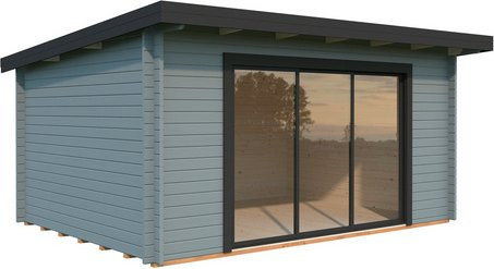 PALMAKO Gartenhaus Lea aus Fichtenholz mit Pultdach und Fußboden, grau, B/T/H: 494 x 402 x 244 cm - Bild 1