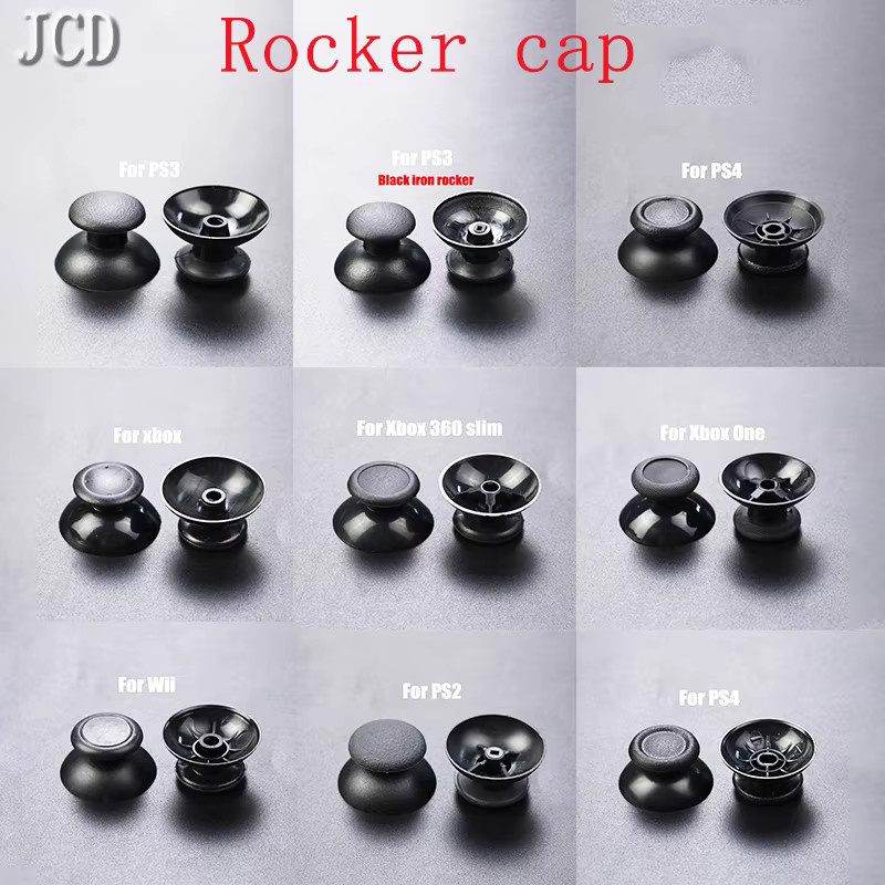JCD Ersatz Analog Thumbsticks Kappen im Pilz-Design für PS2 PS3 PS4, Xbox One, Xbox Series S/X und Xbox 360, Schwarz, 2 Stück - Bild 2