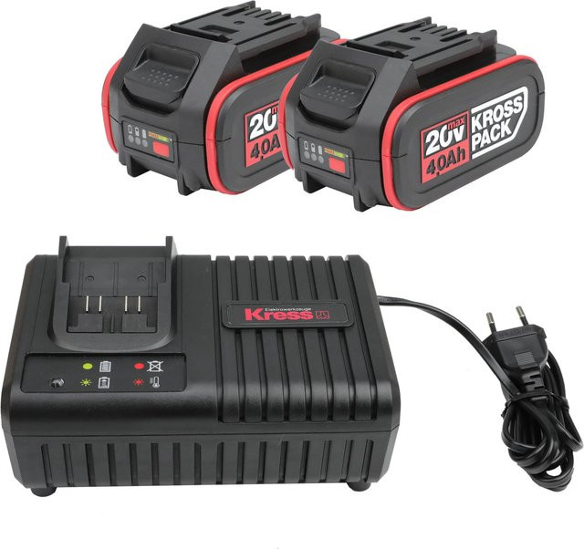Kress KrossPack KAD21 Akku-Set in Schwarz mit 2 x 4,0 Ah Akkus und 6 A Ladegerät - Bild 1