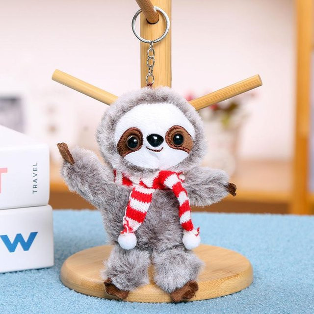 Faultier Puppenanhänger Schlüsselanhänger, Plüschtier, beige, 16cm - Bild 1