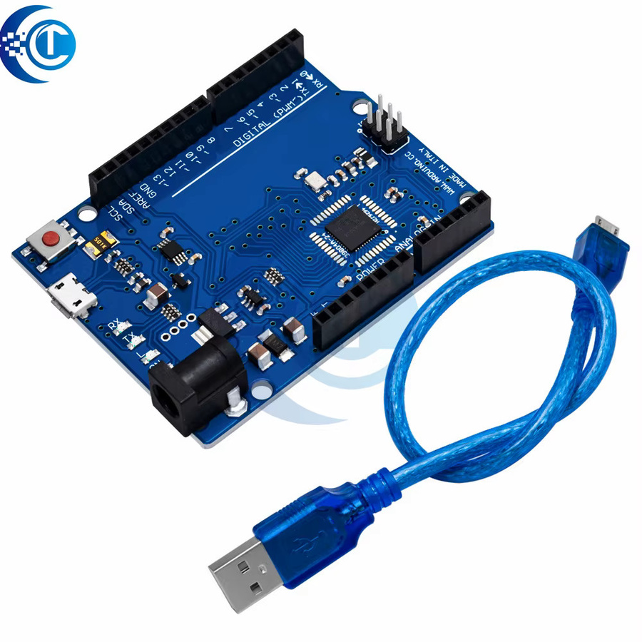 Leonardo R3 Mikrocontroller ATmega32U4 Entwicklungsboard mit USB-C Kabel für Arduino DIY Starter Kits in Blau - Bild 4