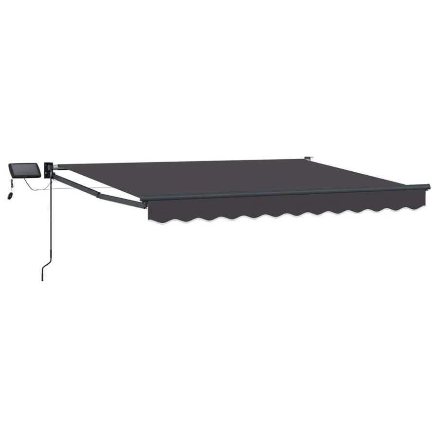 vidaXL Manuelle Gelenkarmmarkise mit LED-Beleuchtung in Anthrazit, B: 350 cm, T: 250 cm - Bild 2