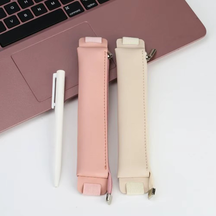 Vintage Federmappe aus PU-Leder in Schwarz mit Gummiband und Stiftclip für Notebook und Bürobedarf - Bild 1