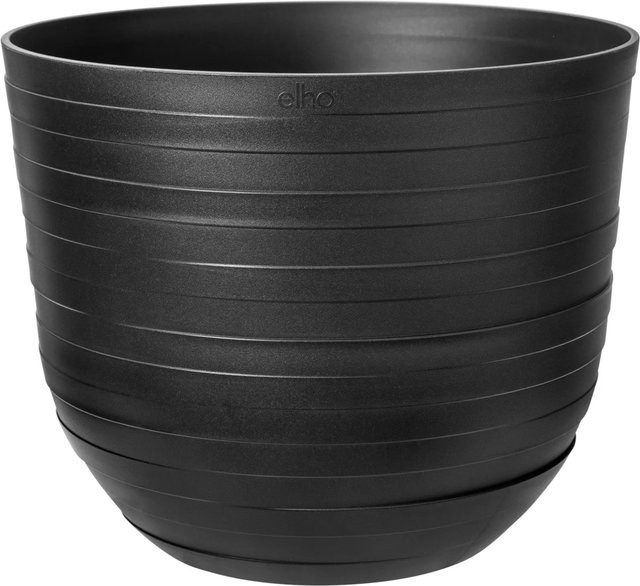 Elho Blumentopf Fuente Rings in Onyx Schwarz mit modernem Design, Durchmesser: 30 cm, Höhe: 24 cm - Bild 1