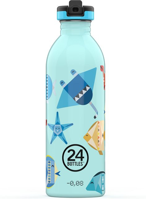 24Bottles Urban Bottle Kids Trinkflasche mit Sportverschluss Sea Friends in Blau Multicolour 500 ml - Bild 1