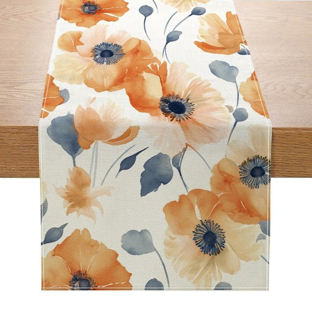 Patchwork-Tischläufer von JMG Household Supplies in Beige-Braun mit rot-weißen geometrischen Rautenmustern im Bauernhausstil, B/T/H: 90 x 33 cm - Bild 1
