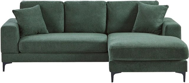 Vente-unique Sofa Jamolo in Grün mit L-Form und Polsterung, Breite: 227 cm - Bild 1