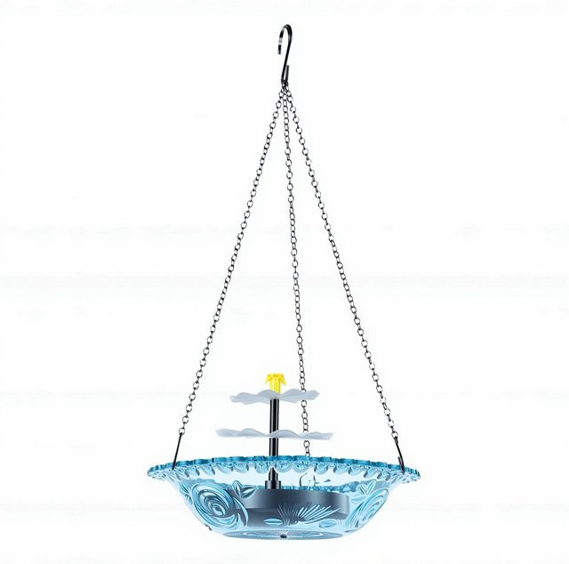 Fishine Solar Kaskaden-Vogeltränke als Hängebrunnen für den Garten und Außenbereich - Bild 1