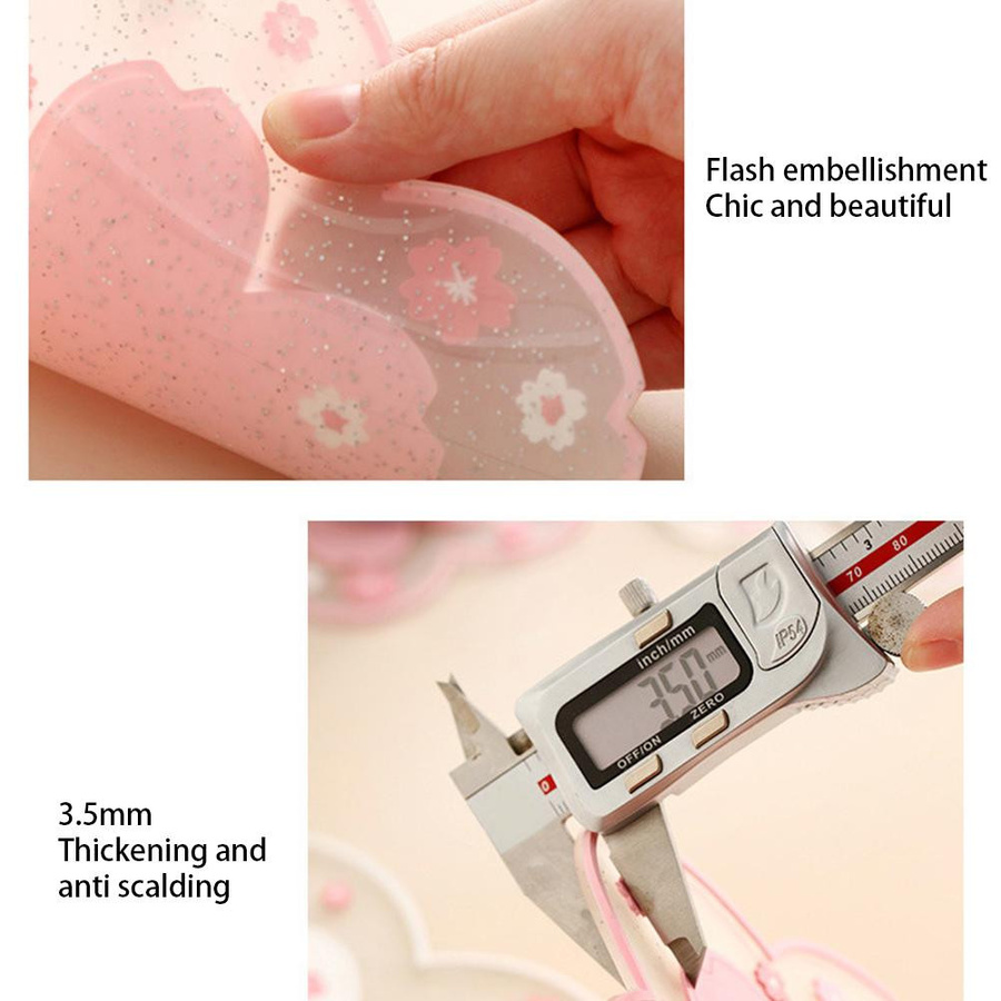 KONNWEI Tischunterlage Kirschblüten rosa, hitzebeständige und rutschfeste Untersetzer für Getränke - Bild 2