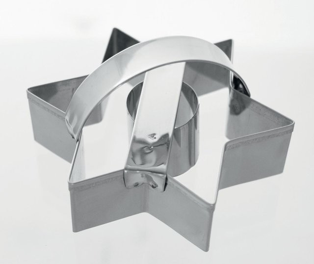 Schneider Ausstecher Stern aus Edelstahl in Silber, H: 3 cm, Ø: 10,5 cm - Bild 1