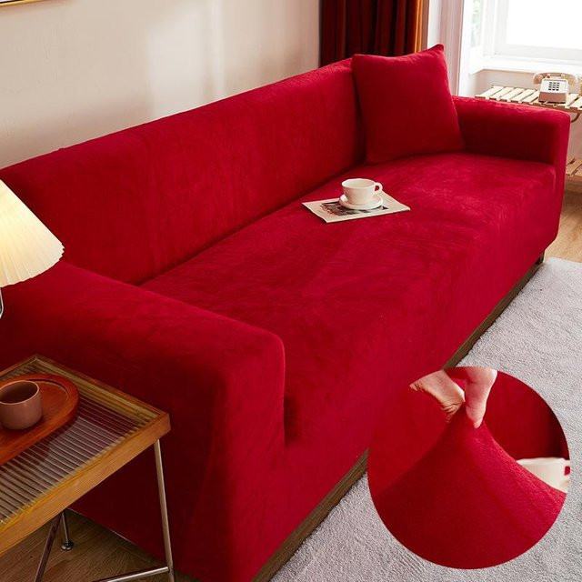 Bestbags Sofaüberwurf aus Samt, elastischer und rutschfester Couchbezug für 1-Sitzer, Breite: 90-140 cm - Bild 1