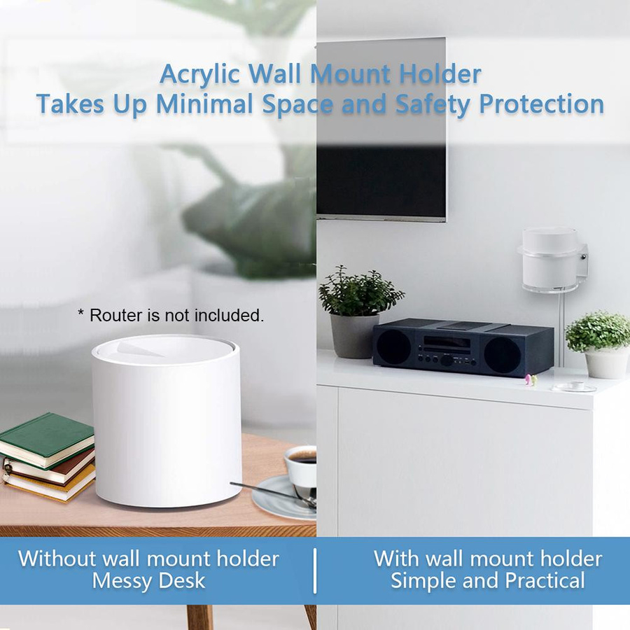 Meterk Wandhalterung für Router, kompatibel mit TP-Link Deco X20 oder Deco X60, transparent - Bild 2