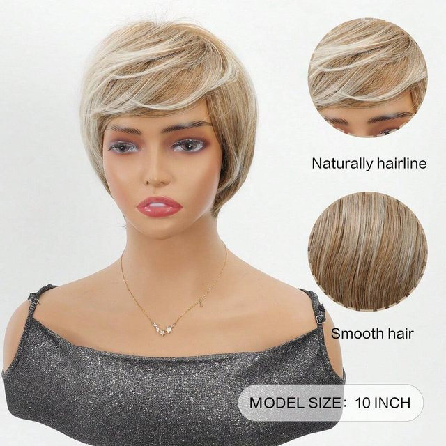 Bybrana Kunsthaarperücke, kurz, beige, 10 inch, Damen - Bild 1