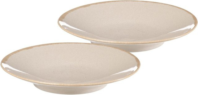 Ritzenhoff & Breker Servierplatten Sahara aus Keramik, Beige, 2er Set, Durchmesser: 31 cm - Bild 1