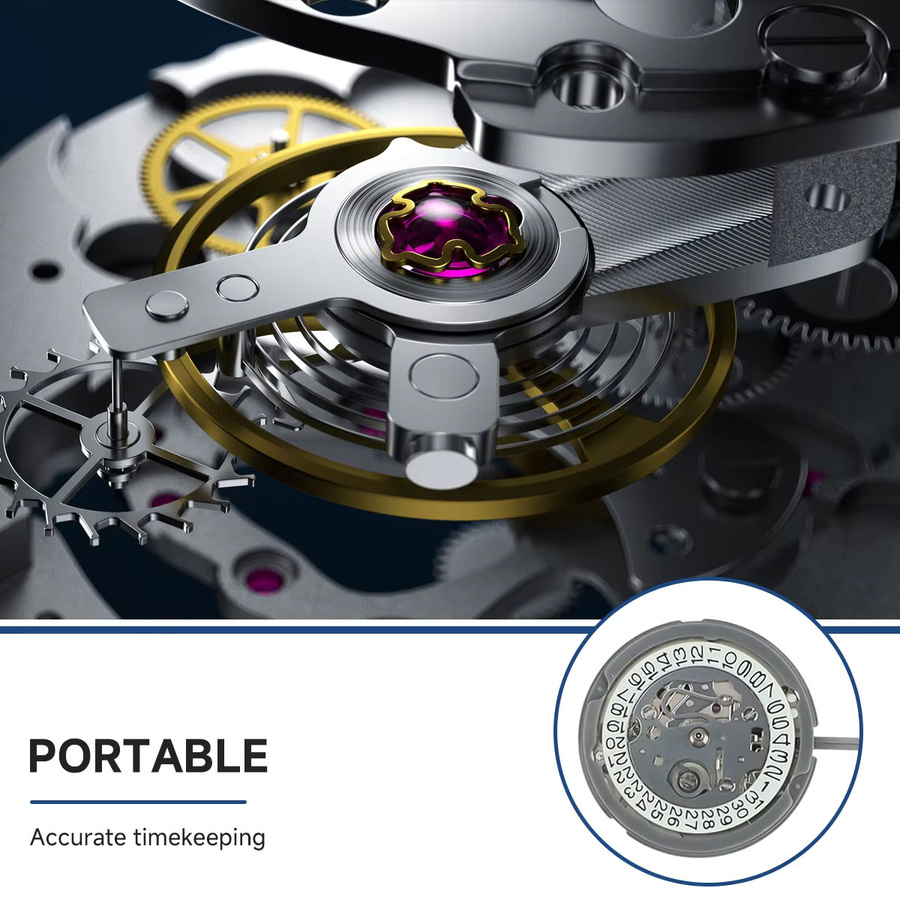 CAOWTAN Armbanduhrwerk, Automatik, Mechanisch, Silber - Bild 2