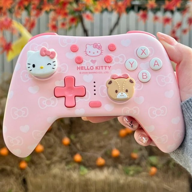 Sanrio Hello Kitty Wireless Gamepad 50th Anniversary Edition in Pink für Nintendo Switch, PC, Android und iOS - Bild 1
