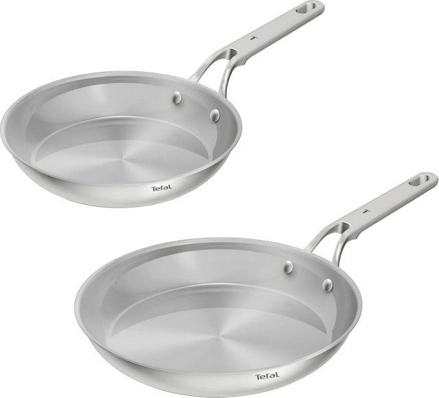 Tefal Extreme Bratpfannenset aus Edelstahl und Aluminium, Silber, Durchmesser: 24 cm und 28 cm - Bild 1