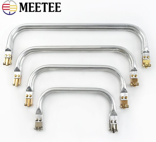 Meetee 10er Set Metall Kussverschluss aus Aluminium in Silber für Handtaschen und Clutch DIY Hardware Zubehör, Breite: 16-30 cm - Bild 1