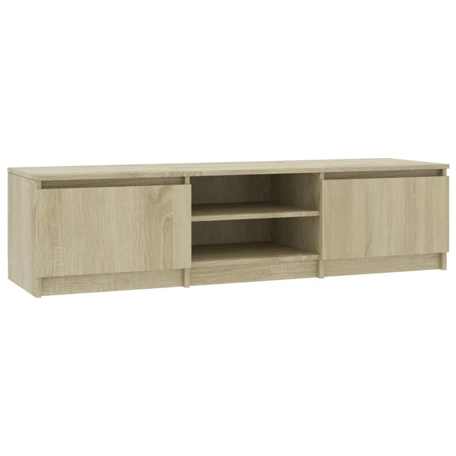 vidaXL TV-Schrank aus Holzwerkstoff in Sonoma-Eiche und Beige, B/T/H: 140 x 40 x 35,5 cm - Bild 2
