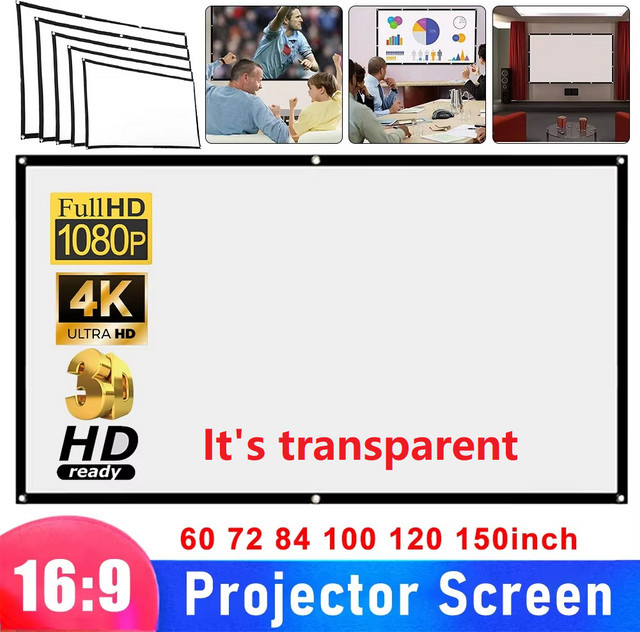 ALLOYSEED Projektionswand Anti-Licht in Weiß für 4K UHD, 1080p und 3D, Diagonale: 60 Zoll - Bild 1