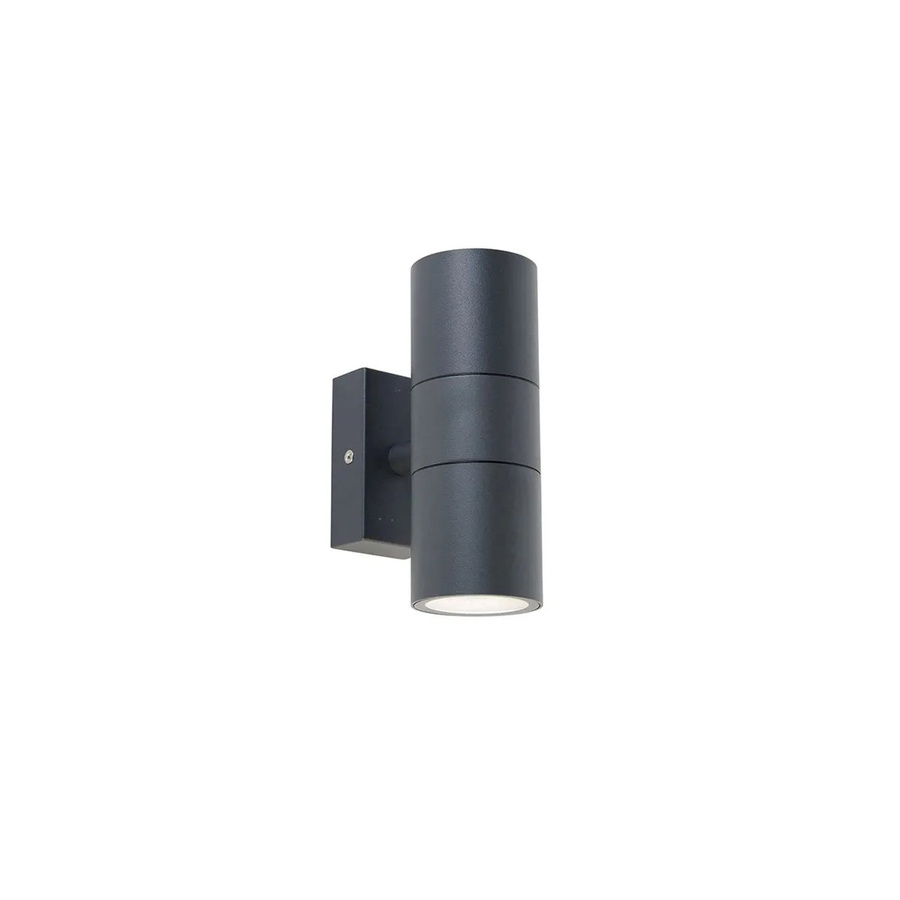 QAZQA Außenwandleuchte Duo in Anthrazit, moderne Up-and-Down Wandlampe mit IP44 Schutzklasse und GU10 Fassung, dimmbar - Bild 2