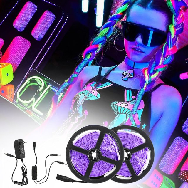 MeeToo UV LED-Streifen 12V mit 2835 SMD Dioden in Lila für DJ Glow Party und Fluoreszenz-Effekte - Bild 1