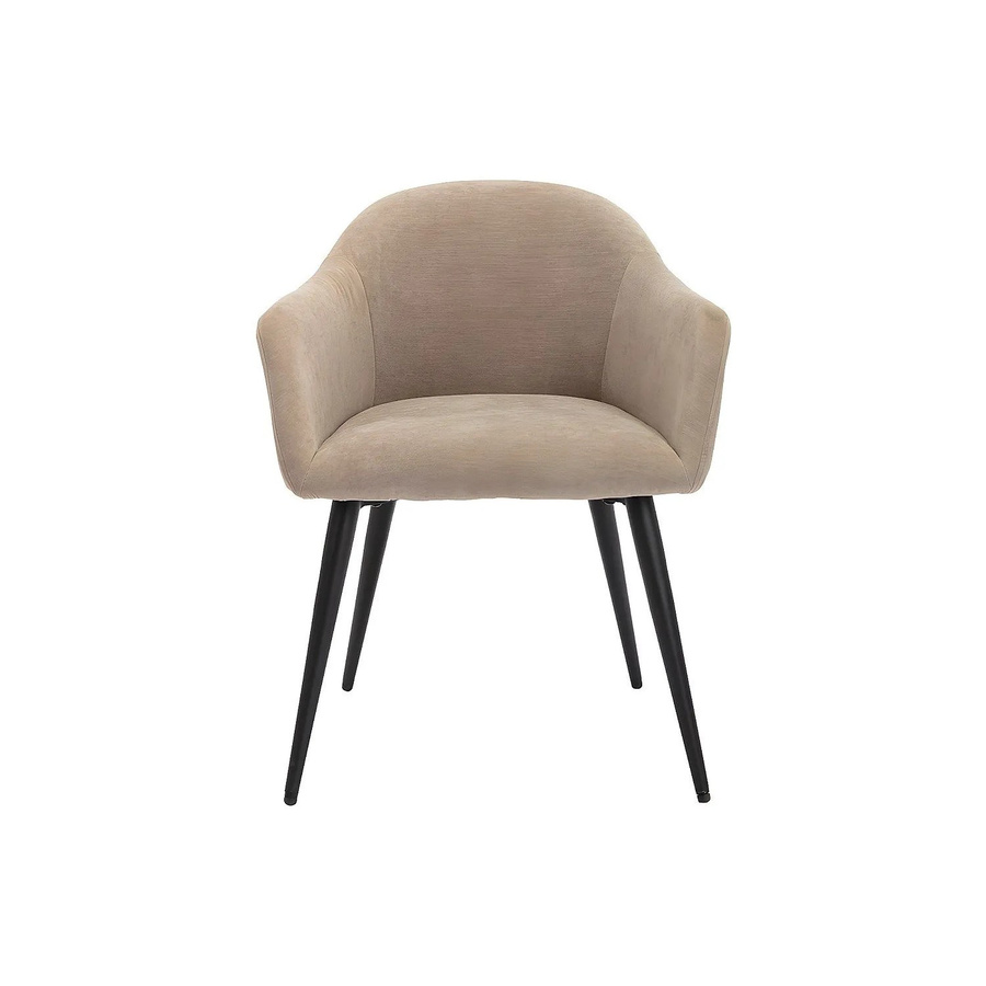 Vente-unique Stuhl Bibo in Beige mit Samtbezug und Armlehnen aus Metall, Modern Design, Breite: 57,5 cm - Bild 2