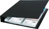 Sigel Visitenkartenringbuch VZ301, Schwarz Matt, Kunststoff, 4-Ring-Mechanik, für 400 Visitenkarten, B: 27,0 cm, H: 32,5 cm, T: 5,3 cm - Bild 2