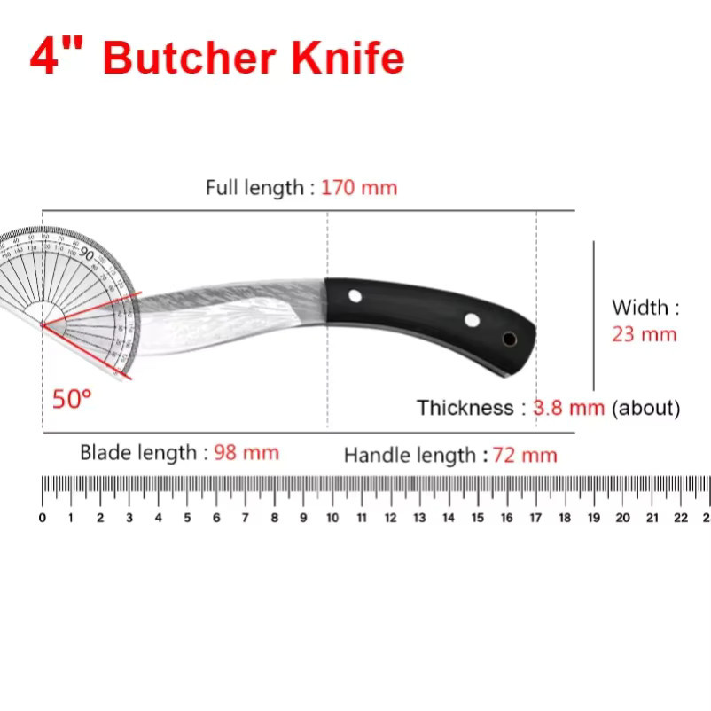 GuanQi Ausbeinmesser aus Edelstahl mit Scheide, handgeschmiedetes Fleischmesser für Grillen und Küche - Bild 2
