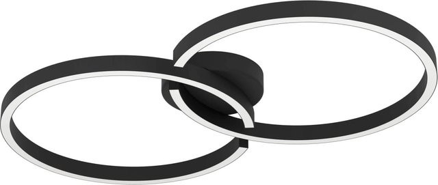 Eglo Amandolo LED Deckenleuchte RGBW in Schwarz, dimmbar mit Fernbedienung, B/T/H: 67,5 x 38 x 6,5 cm - Bild 1