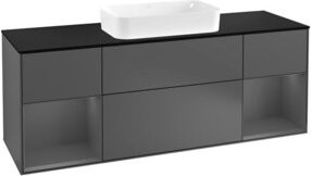 Villeroy & Boch Finion Waschtischunterschrank mit Abdeckplatte in Anthrazit, B/T/H: 160 x 50,1 x 50,1 cm - Bild 1