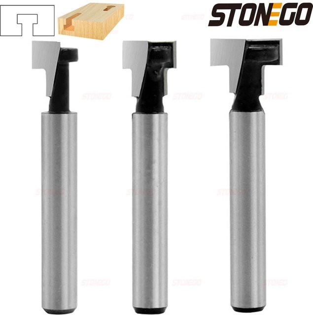 STONEGO Router Bit Fräser für Holzbearbeitung mit 6,35 mm Schaft und Sechskant Bolzen in Silber - Bild 1