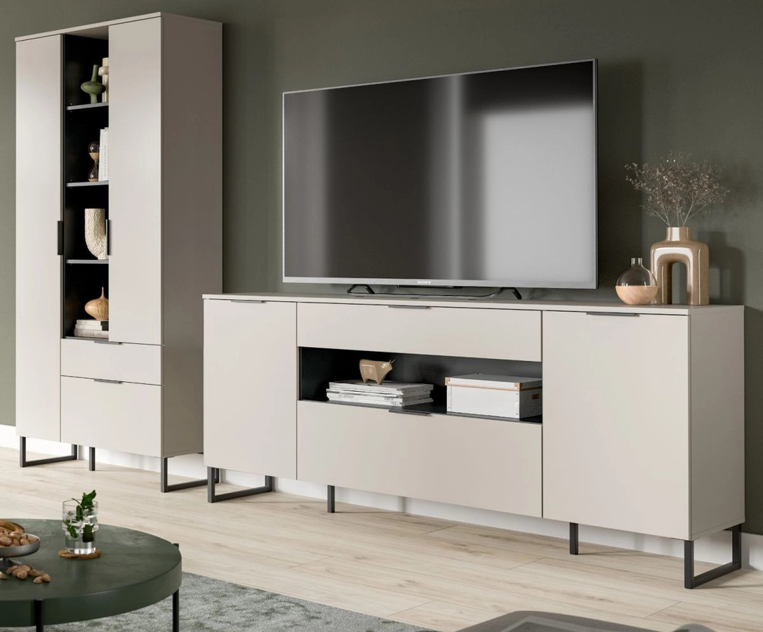 Wohnwand Morena von Inn.Furn in Kaschmir und Schwarz, Breite: 290 cm - Bild 2