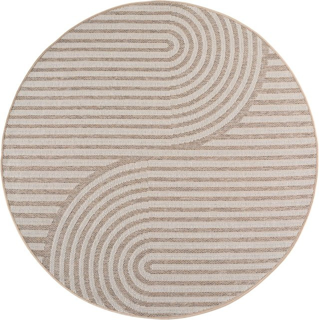 Kadima Design Outdoor-Teppich Boho-Bögen Beige, B/B: 80 x 80 cm, wetterfest und UV-beständig - Bild 1