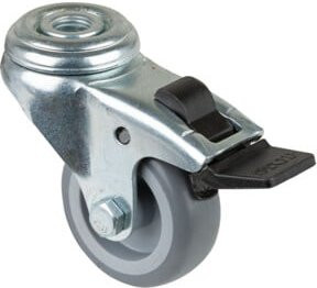 BS Apparaterolle A321.A80.050 Lenkrolle mit Totalfeststeller in Grau und Silber mit 50 mm Raddurchmesser - Bild 1