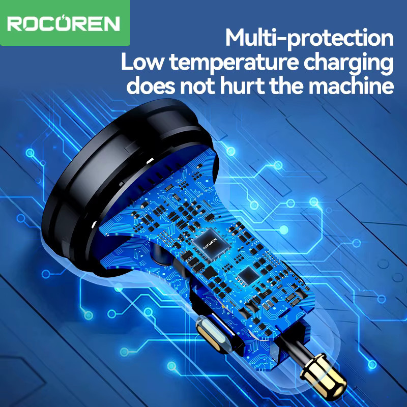 Rocoren 4-in-1 Autoladegerät 70 W mit USB Typ C, QC4.0 und PD3.0 Schnellladeadapter in Schwarz - Bild 6