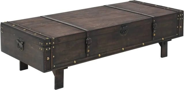 vidaXL Couchtisch aus Sperrholz im Vintage-Stil in Braun, B/T/H: 120 x 55 x 35 cm - Bild 1