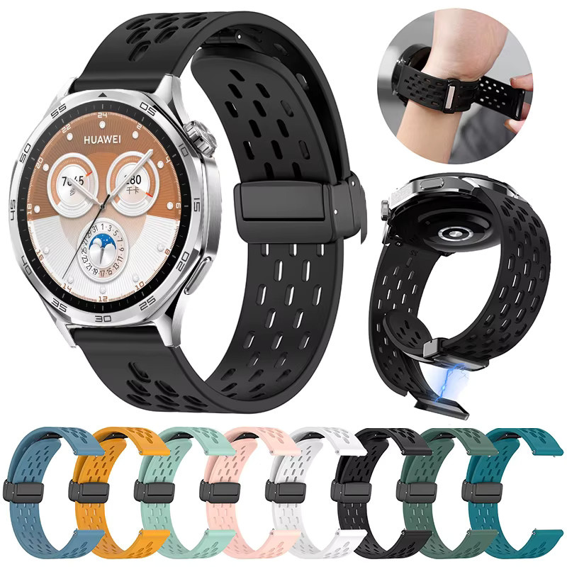 jansin Uhrenarmband Silikon, Magnetisch, Schwarz, Unisex - Bild 2