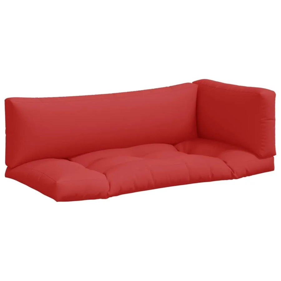 vidaXL Palettenkissen 3-teiliges Set aus Polyester in Rot, wasserabweisend und UV-beständig - Bild 2