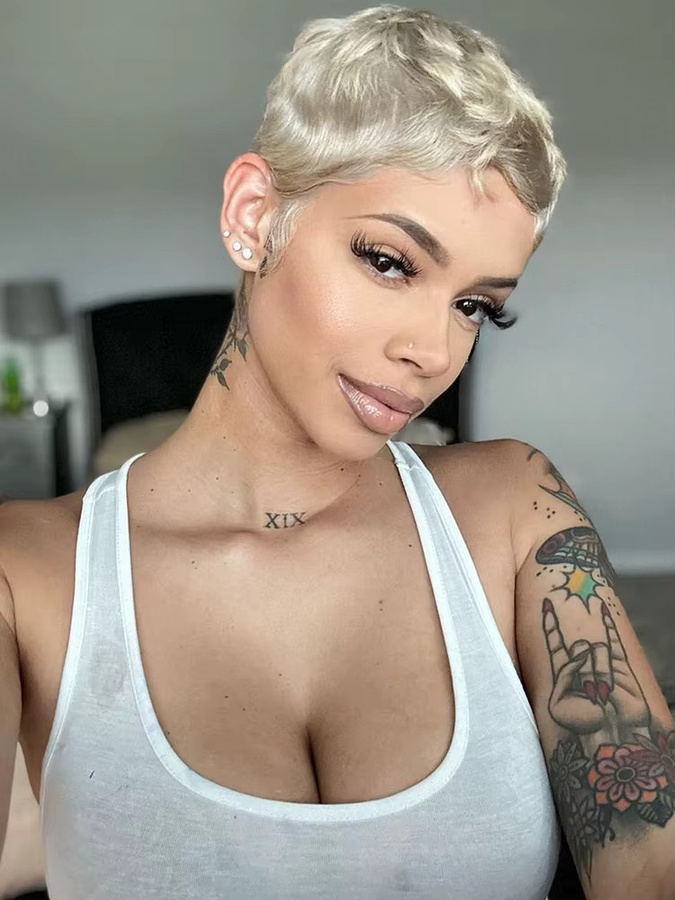 OYM HAIR Pixie-Schnitt Perücke für Damen, Echthaar - Bild 5