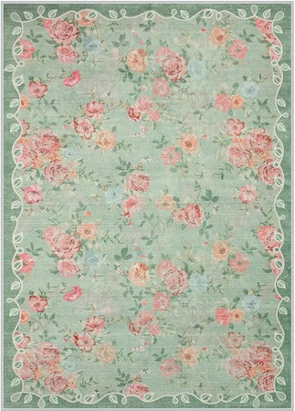 Lodestar Teppich Shabby Chic mit floralem Rosenmuster in Rosa und Multicolour, B/T: 120 x 80 cm