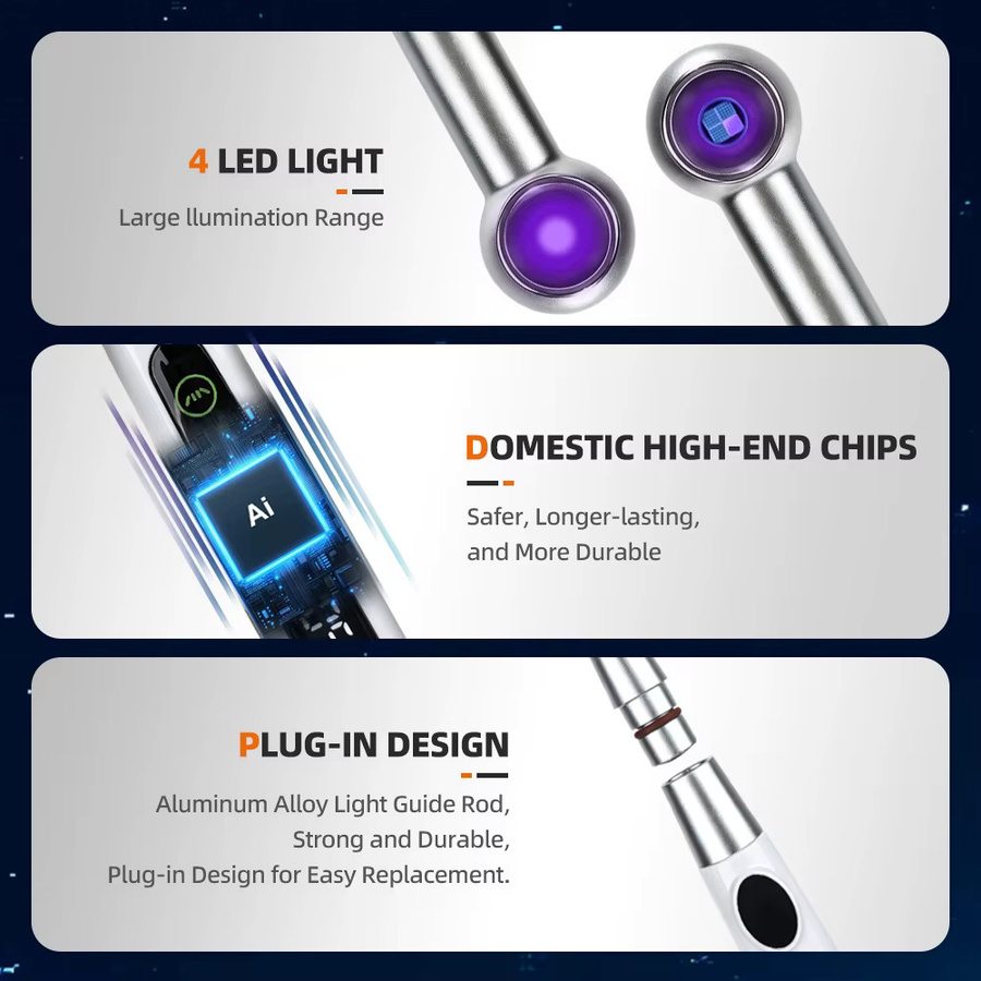 Wiederaufladbarer Dental Photopolymerisator mit 5W LED-Härtungslampe für 800-2400mw/cm2 Harz-Aushärtung - Bild 4