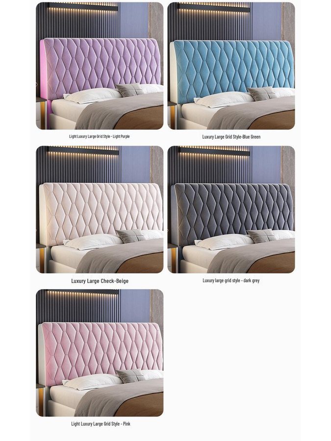 Wish Today Elastischer Kopfteilbezug für das Bett als Anti-Kollisions- und Staubschutz, Modernes Design, Breite: 120 cm, Höhe: 65 cm - Bild 2