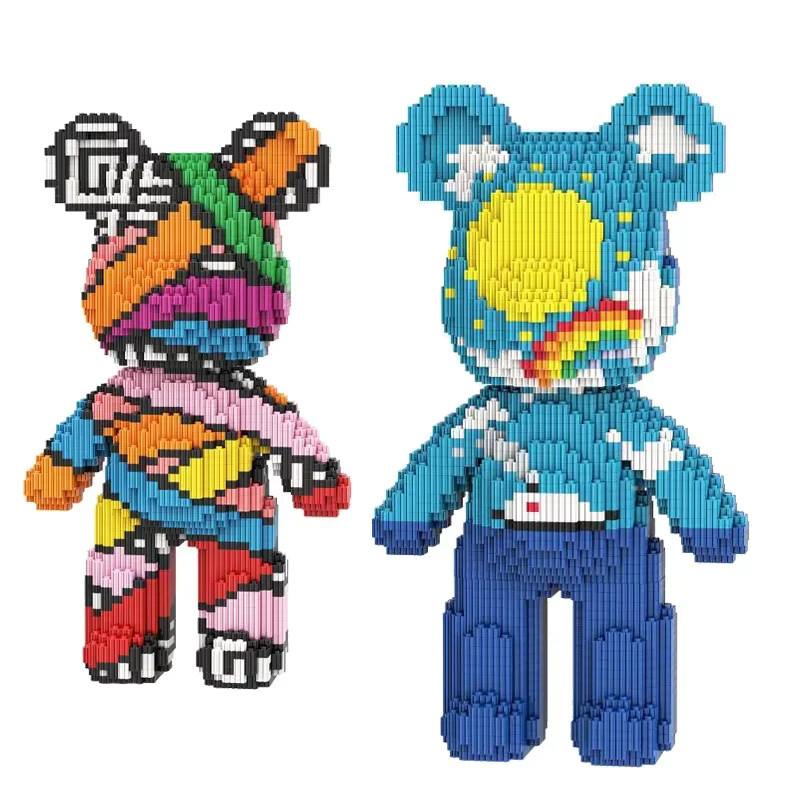 TIANMENG Heißer 3D Kawaii Bär Modell Micro Diamant Baustein, mit Licht, Bunt / Mehrfarbig - Bild 3