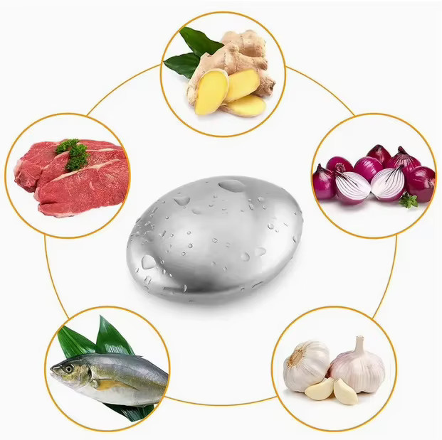 YOCITY Edelstahl-Deodorant-Seife in Silber zur Geruchsbeseitigung von Knoblauch und Fisch für Waschraum und Küche - Bild 5