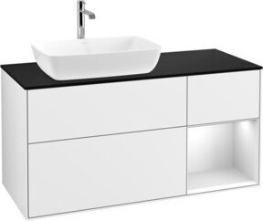 V&B Waschtischunterschrank Finion mit Wandbeleuchtung, Farbe: Weiß lackiert, Breite: 120 cm, Tiefe: 50,1 cm, Höhe: 50,1 cm - Bild 1