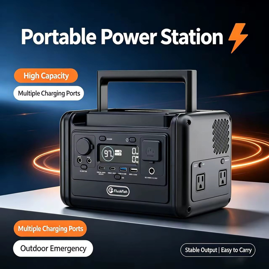FlashFish T300PRO Tragbare Powerstation 300W mit 230Wh LiFePO4-Batterie in Schwarz - Bild 2