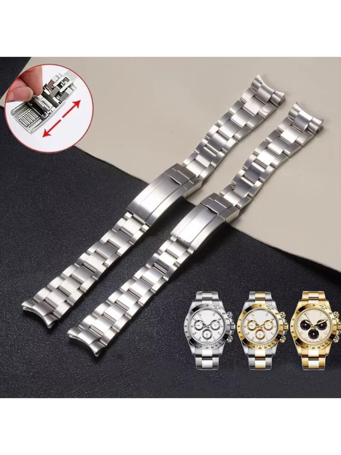 VATMENS Uhrenarmband Edelstahl, Silber, Herren - Bild 5