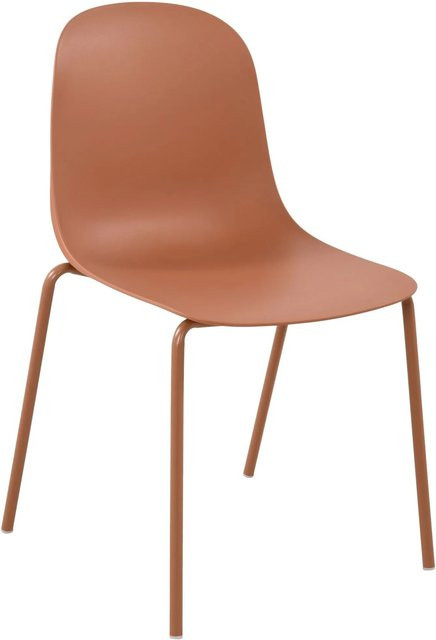 CLP Stapelstuhl Hardin mit ergonomischer Kunststoffschale und Metallgestell in Orange und Schwarz - Bild 1